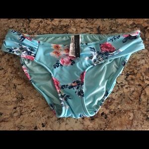 Seafolly blue floral bikini bottom size 8